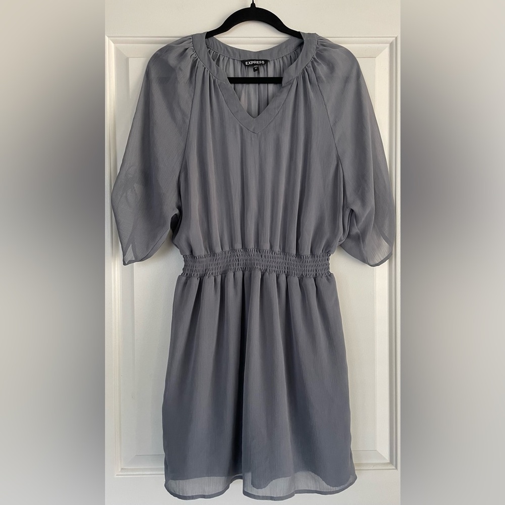 Express V-Neck Grey Dress
